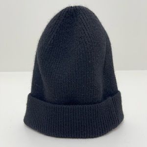 Anthropologie black stocking cap hat alpaca wool cotton